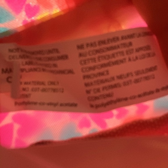 Juicy Couture Multi-Color Heart Print Soft PVC Wedge Cosmetic Bag - Picture 16 of 16